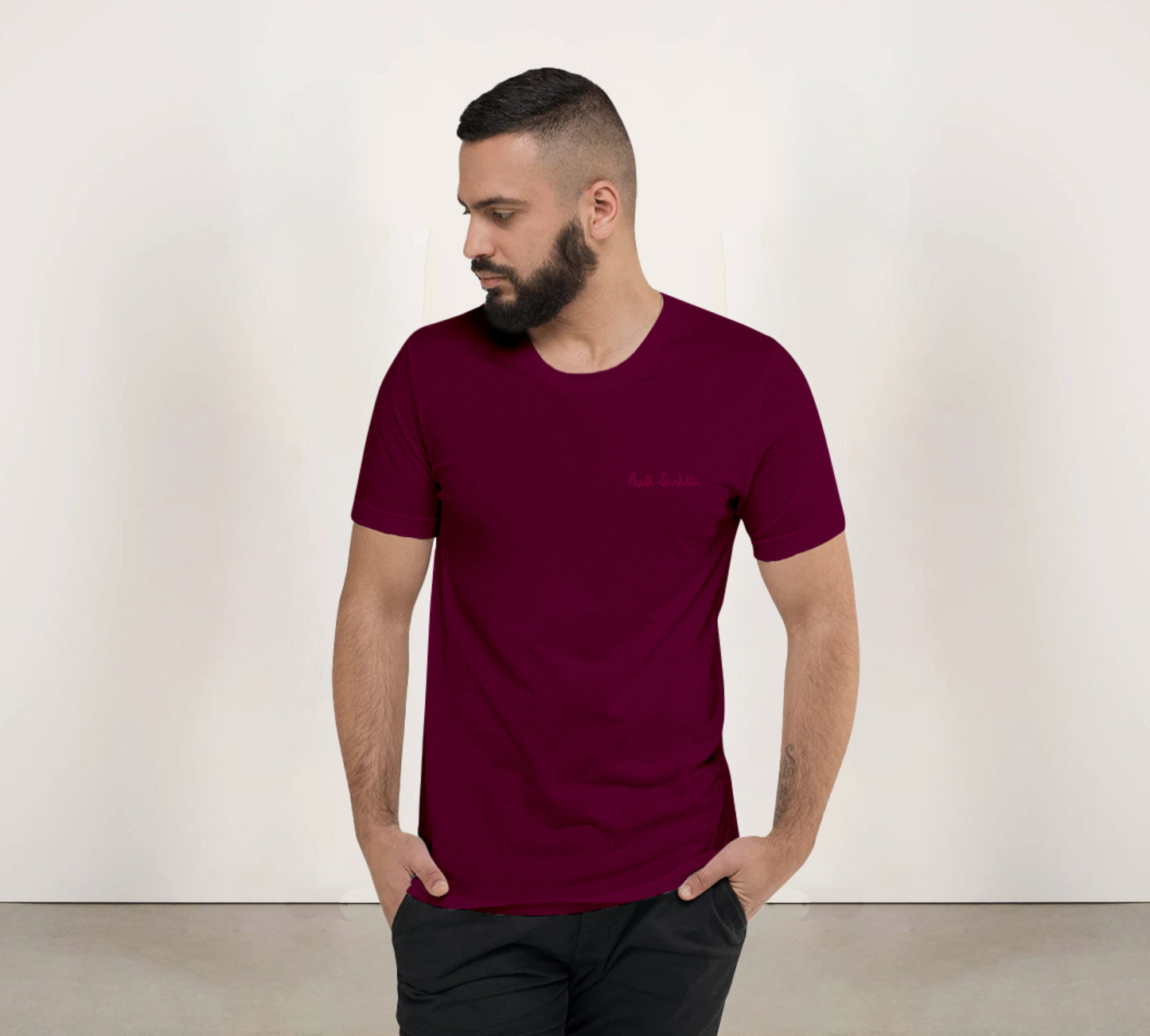 Men T-Shirt PS 019 Maroon